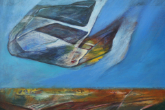 Olasz Attila Égi látogató 2014 akril lemez 40 x 40 cmk